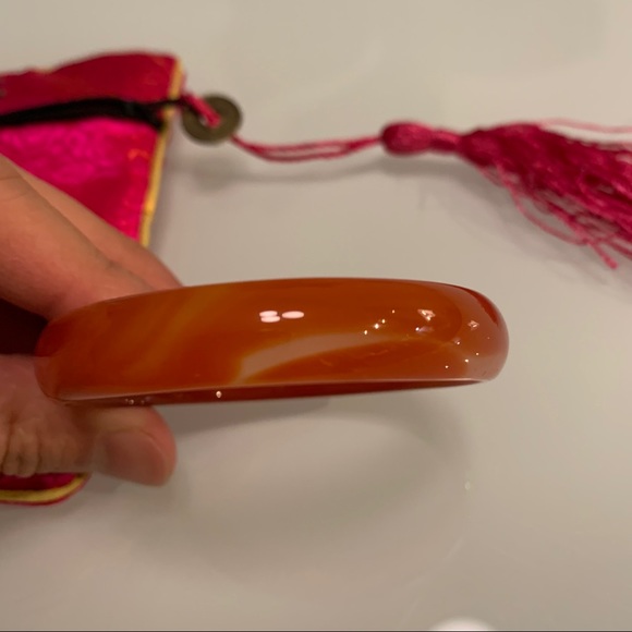 Red Stone Bangle Bracelet - Picture 2 of 5